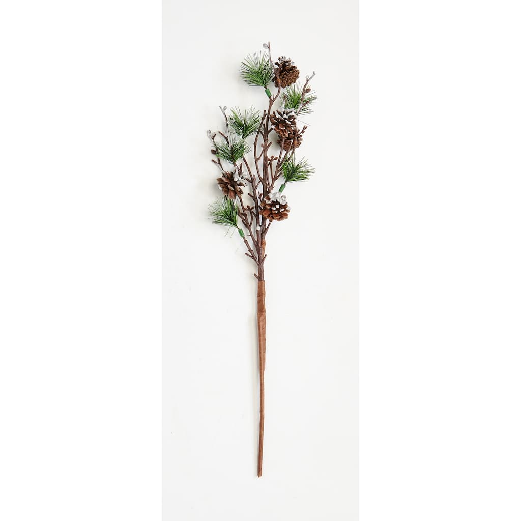 21" Christmas Glittered Pine and Pine Cone Spray, Set of 6 - 21