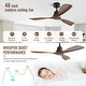 preview thumbnail 5 of 199, 42“/52"/60"/48" Noiseless Walnut Wood Ceiling Fan with Remote Control, Integrated Light Optional