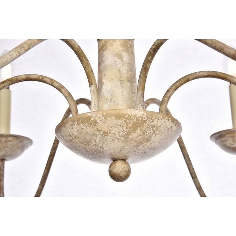 Merritt Collection Chandelier D35 H21.6 Lt:6 Weathered Dove Finish