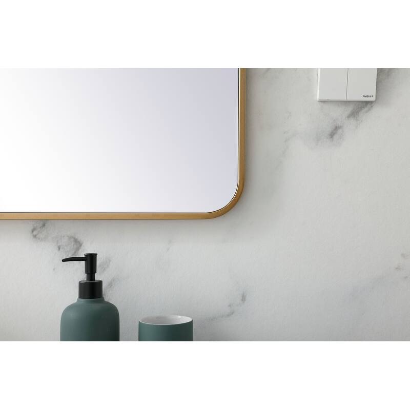 Ezra Soft Corner Metal Rectangular Mirror