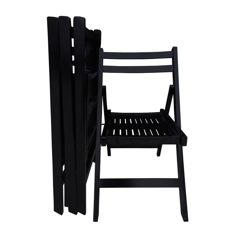 4 Piece Wooden Outdoor Foldable Chair Set, Waterproof, Anti-uv for Patios, Balconies & Gardens