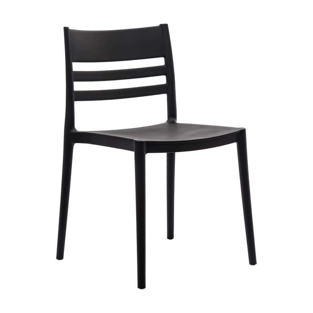 Commercial All-Weather Resin Patio Stack Chair with Slatted Backrest - 19.75"W x 20.75"D x 31.75"H
