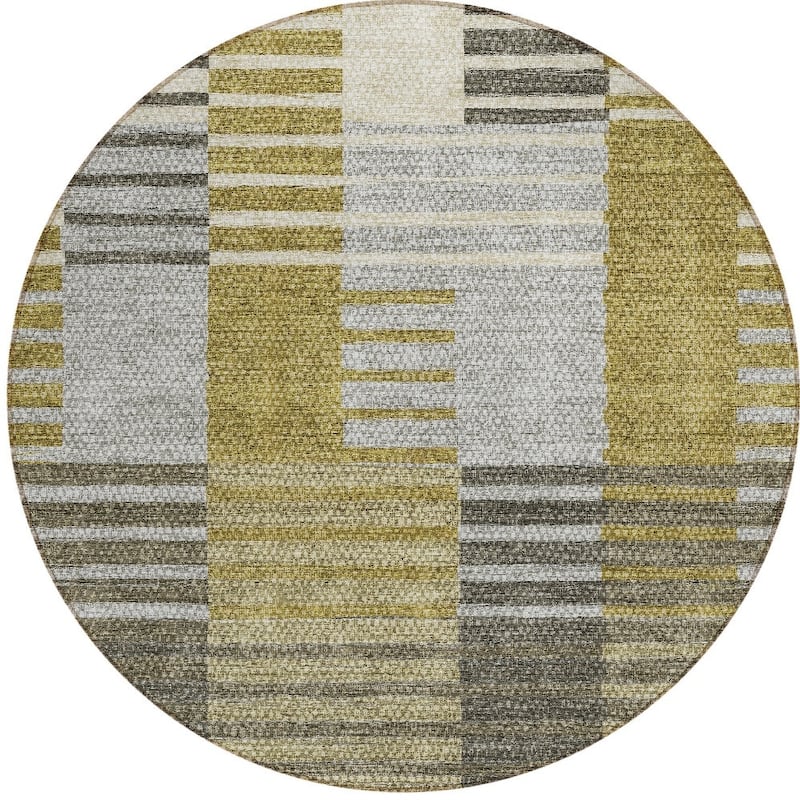 HomeRoots Striped Transitional Rectangle Outdoor Rug