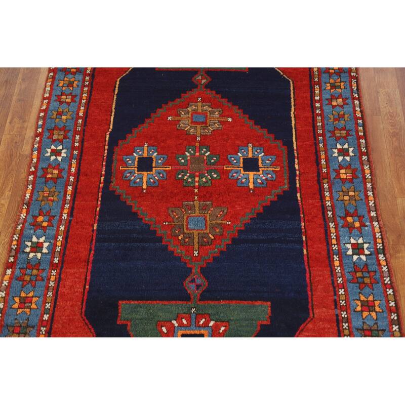 Hand Knotted Oriental 100% Wool Carpet Traditional Tribal Red Kazak Area Rug - 7' 6'' X 4' 2''