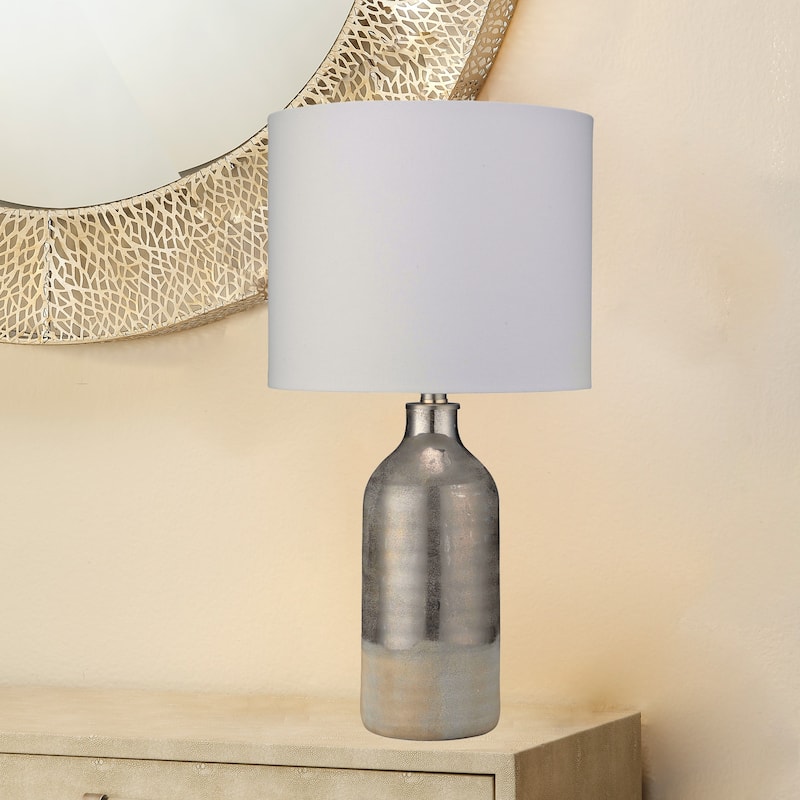 Alden Decor Astoria Ceramic Table Lamp, Silver