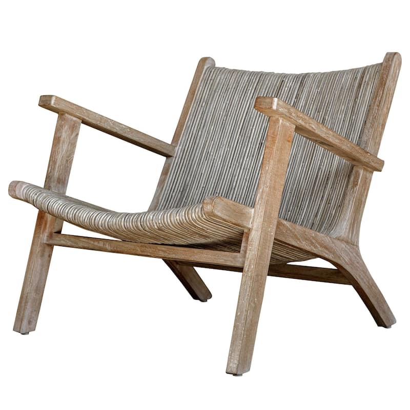Uttermost Aegea 30" Wide Tropical Beach Coastal Rattan and Wood Accent