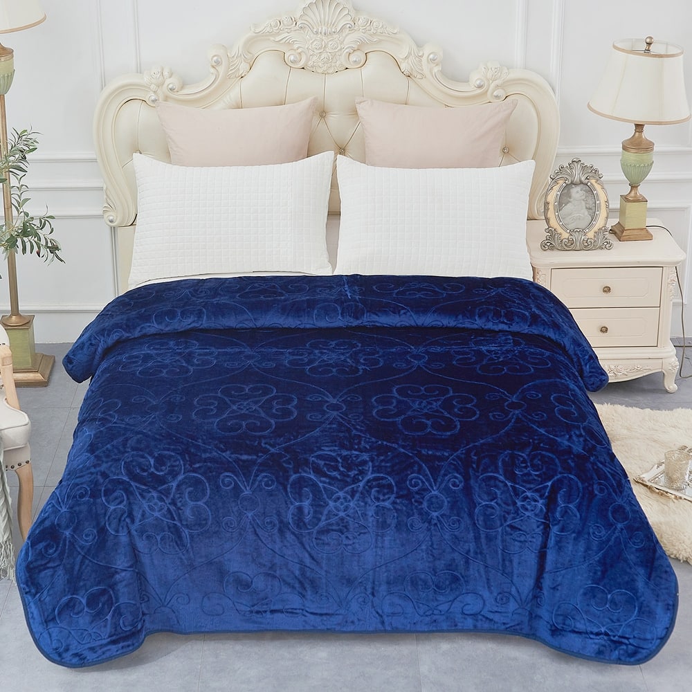 Queen Embossed Mink Flannel Blanket