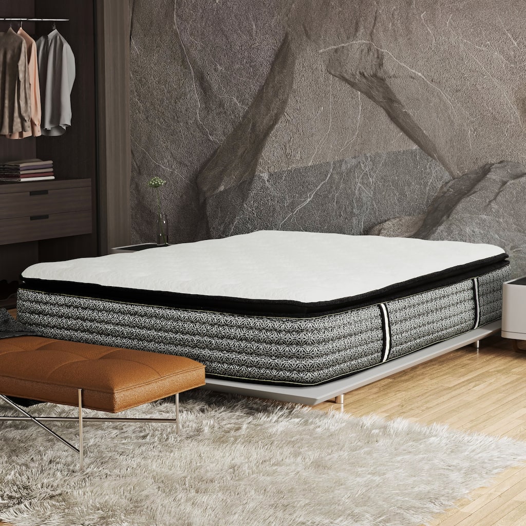 14 in. Pocket Coil Hybrid Mattress, Euro Top Gel-Memory Foam Mattress