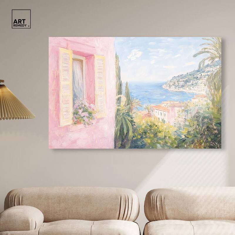Mediterranean Pink Canvas by Art Remedy, Gallery Wrapped