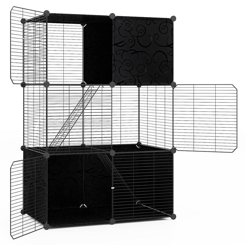 Costway 3-Tier Indoor Metal Wire Kitten Enclosure with 2 Ramps, Pet - See Details