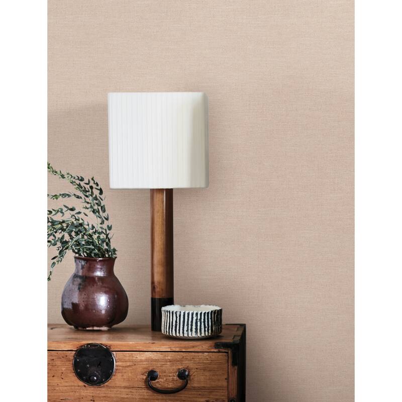 Chesapeake Chambray Blush Fabric Weave Wallpaper