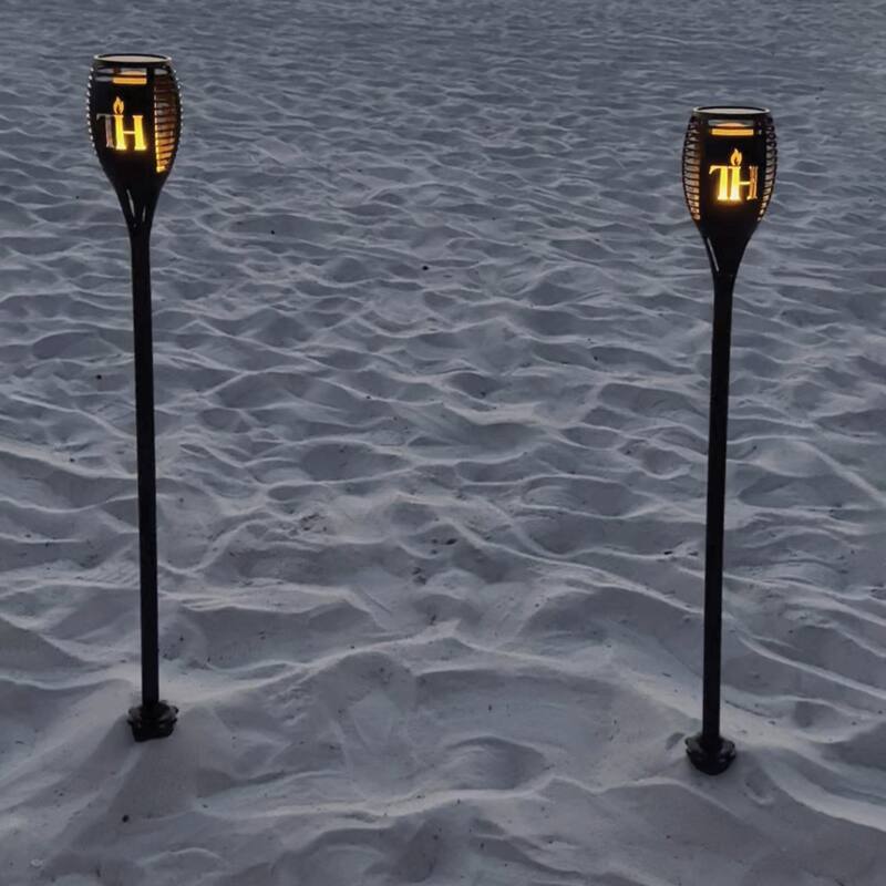 Solar Torch Kit with Ground Spikes, Wall Holder and Duffle Bag - 31"43"55"
