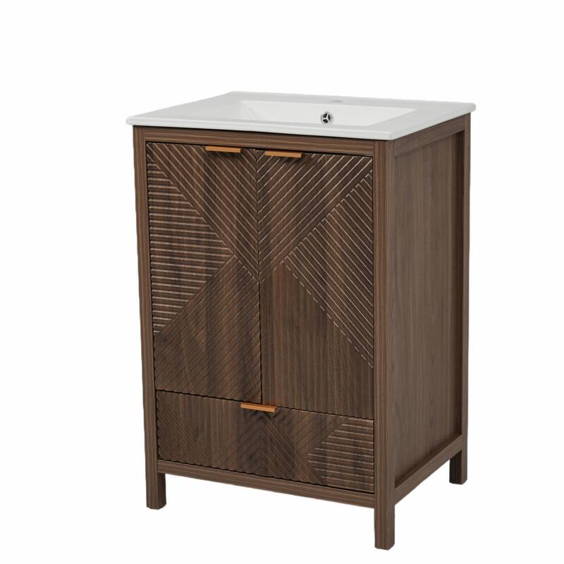 24-Inch Bathroom Vanity with Sink Combo, Modern Design, Single Faucet Hole