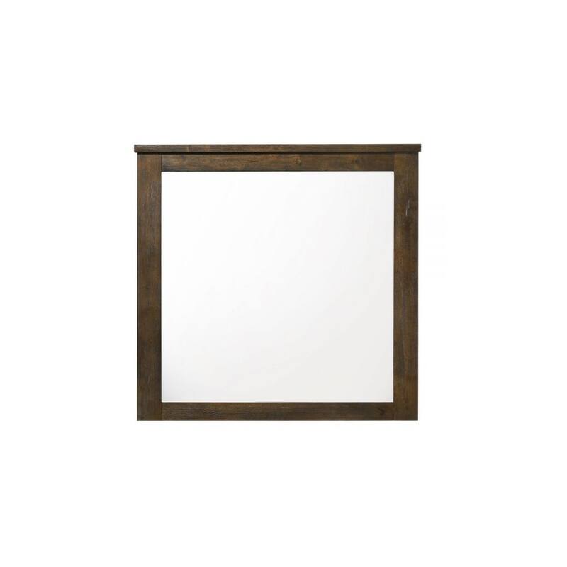 HomeRoots 40" Square Wood Framed Mounted Dresser Mirror - 41' X '40' X '1