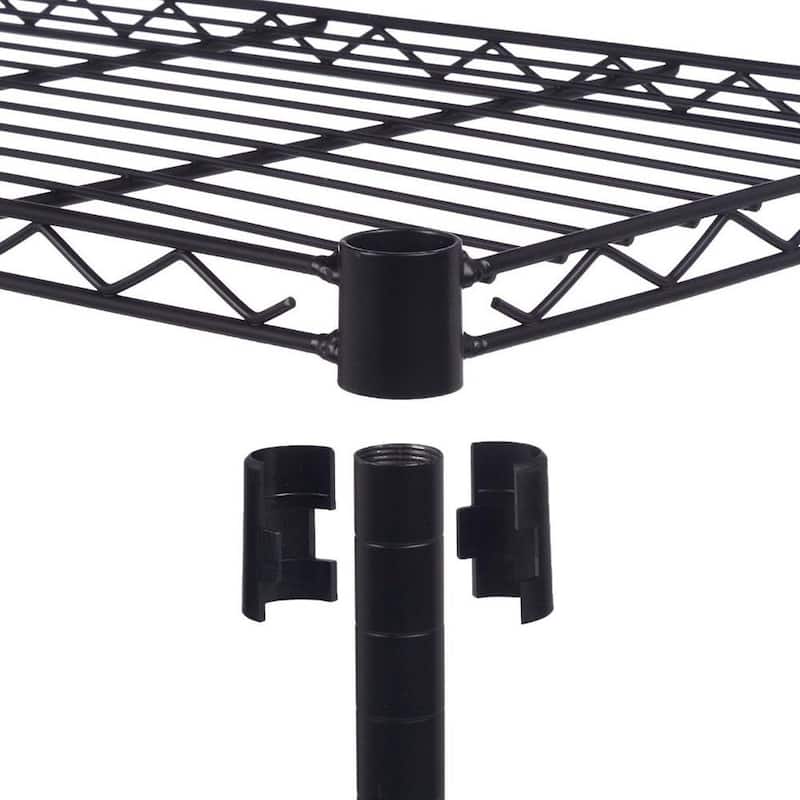 5 Tier Shelving Units Storage Rack Iron Shelving Organization,Black