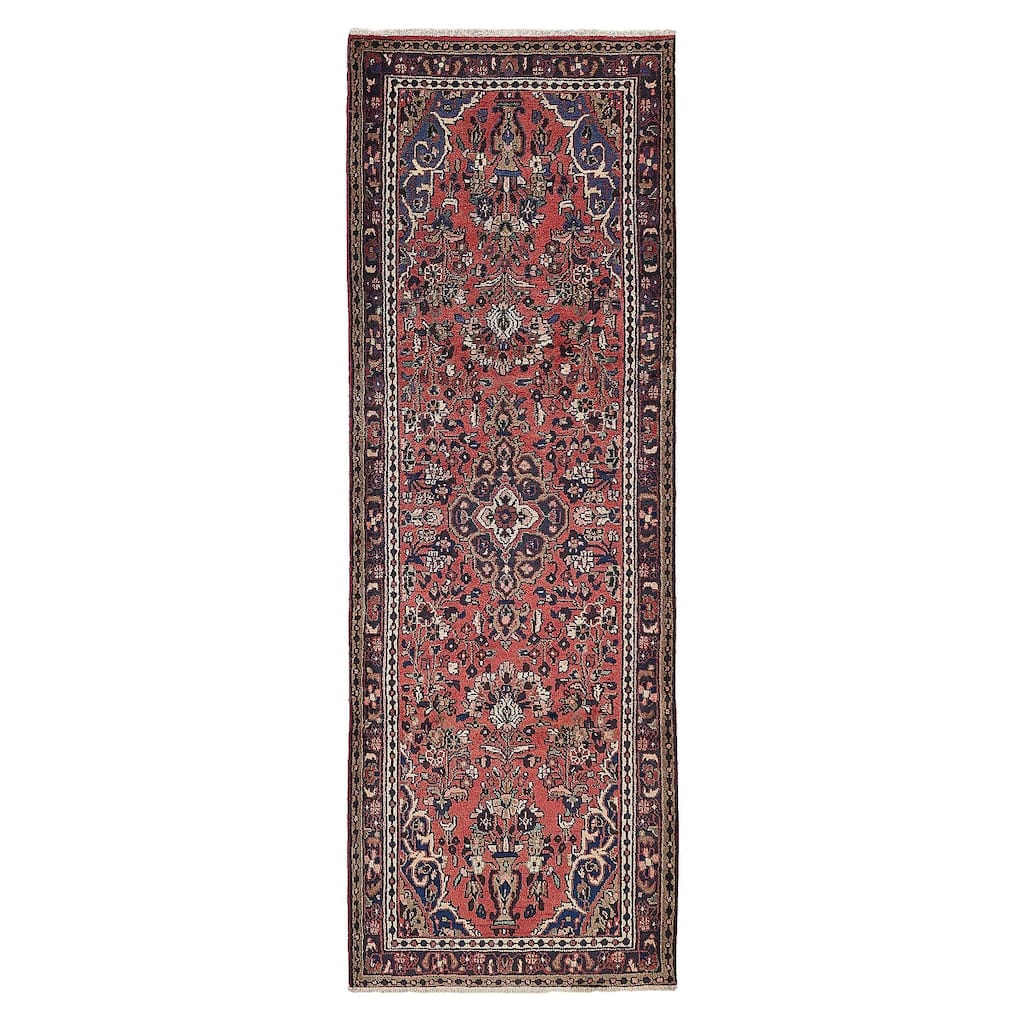 ECARPETGALLERY Hand-knotted Andelz Red Wool Rug - 3'6 x 10'4