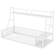 preview thumbnail 9 of 16, Twin Size Floor Bed Frame with Safety Fence,Metal Floor Bed with Desk and Storage Shelves,Playhouse for Kids