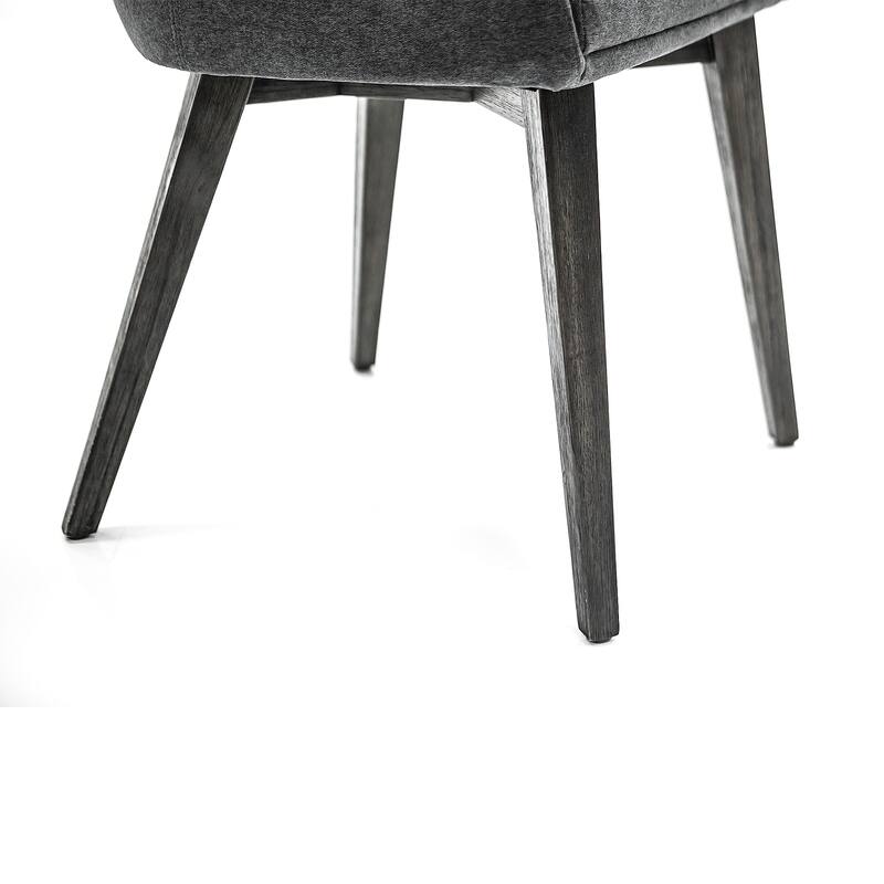 Lileth Modern River Gray Dining Chairs with Acacia Wood Legs - Set of 2 - N/A