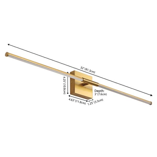dimension image slide 10 of 21, 28" Dimmable Integrated LED Metal Wall Sconce, by JONATHAN Y