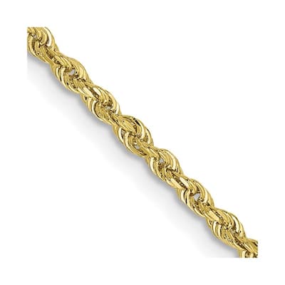 Curata 10k Yellow Gold 2.0mm D/C Quadruple Rope Chain Necklace (Lobster) Options: 16 18 20