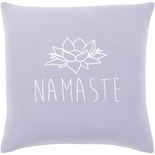 Artistic Weavers Blessed Lavender "Namaste" Throw Pillow Cover (18" x 18")