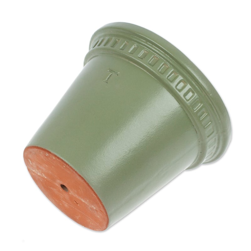 Novica Handmade Classic Lines Ceramic Flower Pot