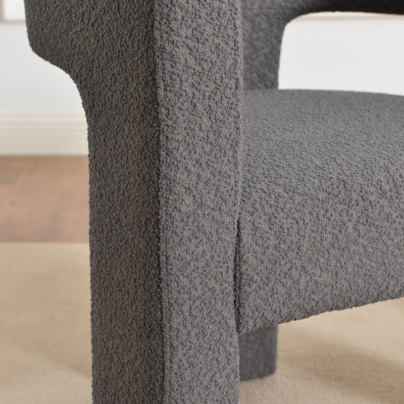 KINWELL 28" Wide Boucle Upholstered Square Armchair (Set of 2)