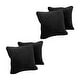 preview thumbnail 14 of 19, Blazing Needles 18-Inch Microsuede Throw Pillows (Set of 4) Black