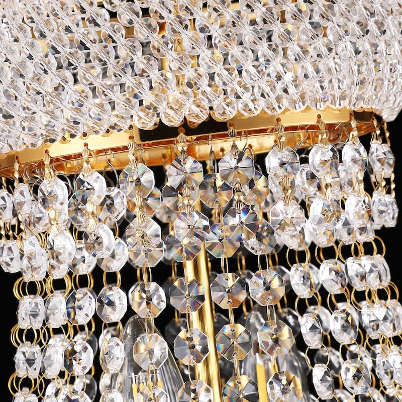 22-Inch Crystal Chandelier Lighting for Dining Room Modern Interior Luxury K9 Bedroom Crystal Chandelier Ceiling Light