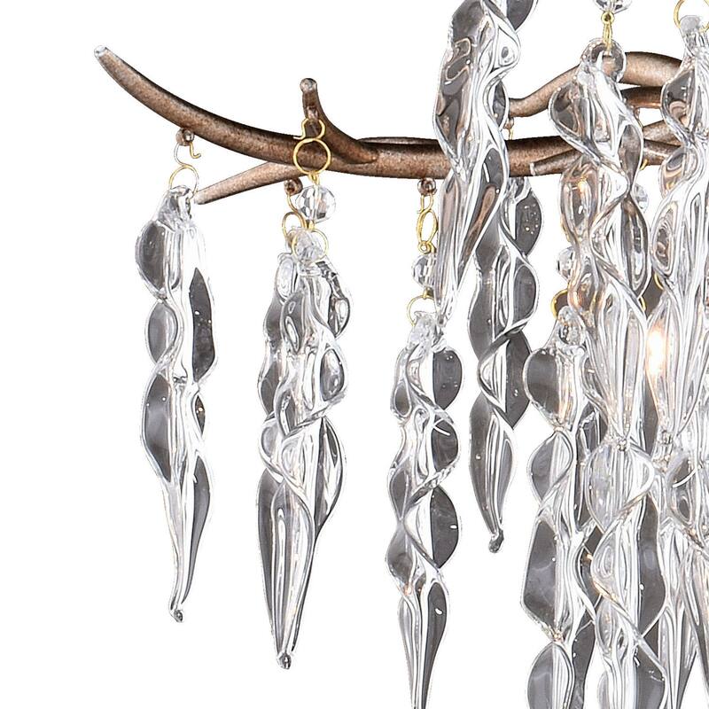 Rainier 5 Light Silver Crystal Waterfall Chandelier - 32-in W x 18.5-in H x 32-in D