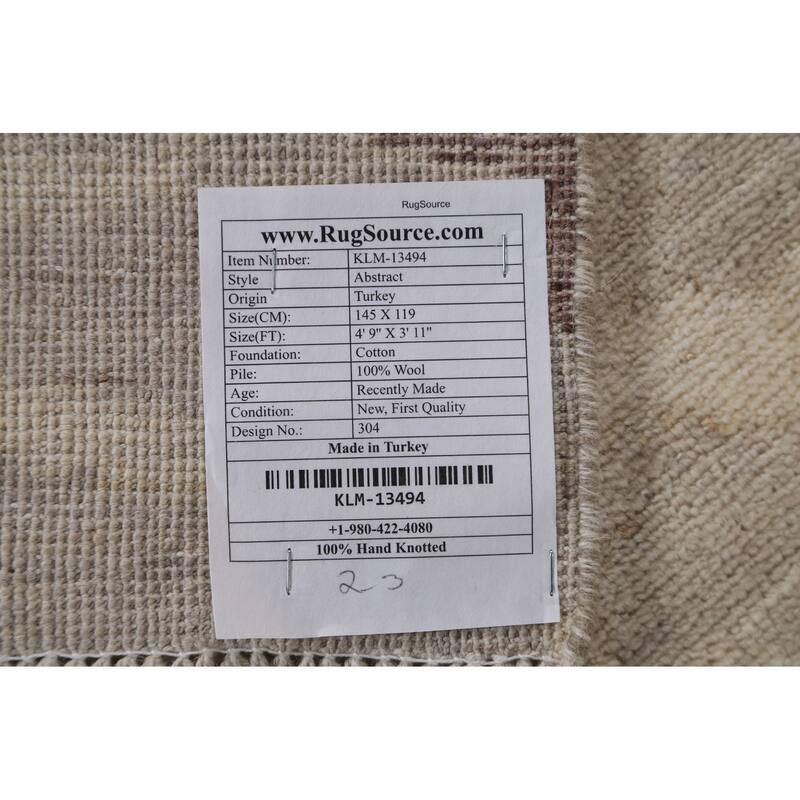 Abstract Turkish Oriental Home Decor Area Rug Hand-knotted Wool Carpet - 3'11" x 4'9"