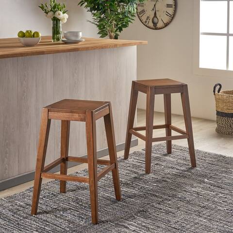 Farmhouse Wooden Counter Stool (Set of 2) by Christopher Knight Home
