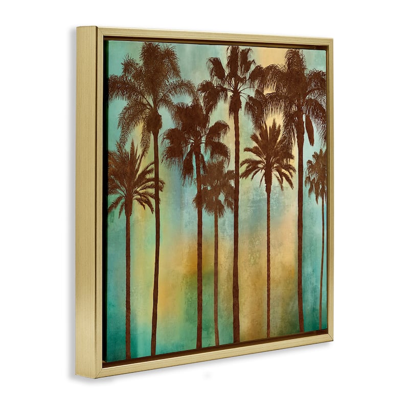 Stupell Looming Palms on Gradient Framed Floater Canvas Wall Art Design By John Seba