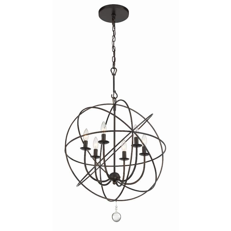 Crystorama Lighting Group Solaris 6 Light 22-1/2" Wide Cage Chandelier