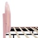 preview thumbnail 26 of 53, Twin/Full Size Upholstered Bed Frame, Flower-Shape Headboard with LED Light Strip, Sherpa Fabric Platform Bed