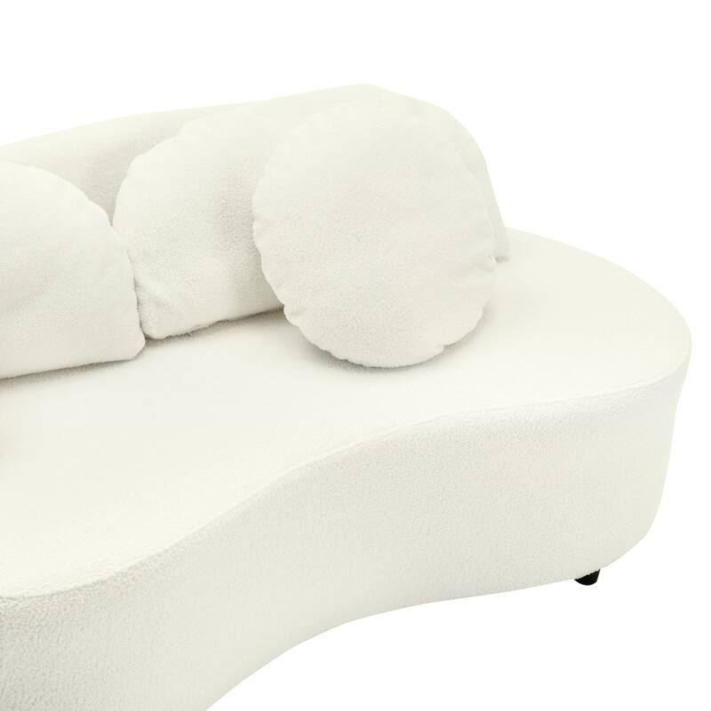 103.5" Foam 3-Seater Sofa with High-Density Cushions & 3 Pillows