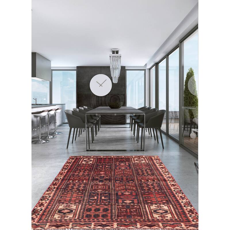 ECARPETGALLERY Hand-knotted Melis Vintage Red Wool Rug - 4'7 x 7'7