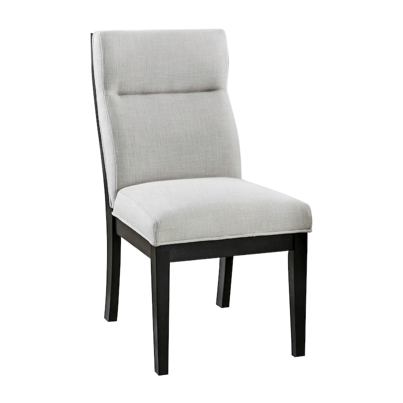 Moi 5pc Dining Table and Chair Set, 52 Inch Round Glass, White Black