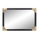 preview thumbnail 10 of 12, Allan Andrews Atlas Mirror With Metal Frame Matte Black Finish & Brass Corner Accents - 24 x 36 x 1
