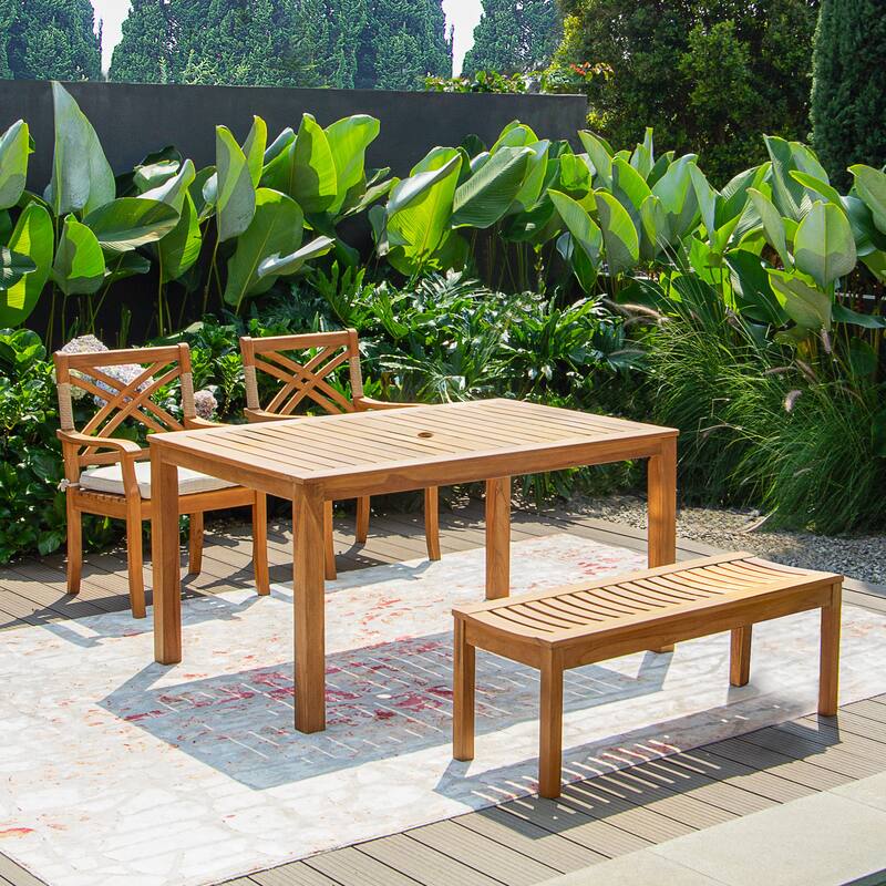 Cambridge Casual Carmel Teak 4-Piece Outdoor Dining Set