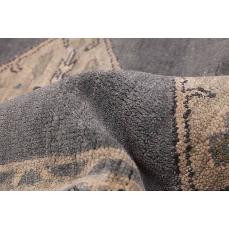 ECARPETGALLERY Hand-knotted Finest Agra Jaipur Dark Grey Wool Rug - 5'8 x 8'3