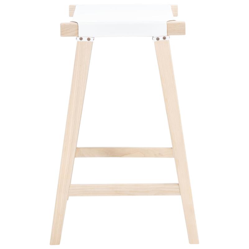 SAFAVIEH Luxita 30-inch Leather Rectangle Bar Stool - 18.5" x 20" x 30" - 19Wx20Dx30H