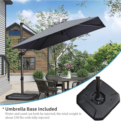 PURPLE LEAF 8 ft 360 Degree Rotation Patio Umbrella With Base