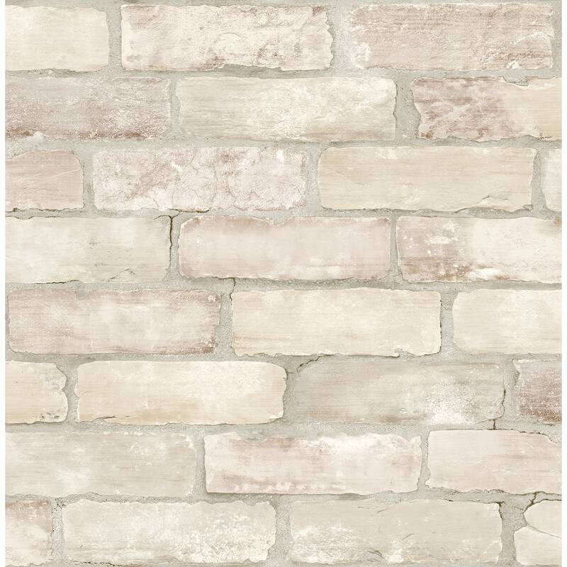 Zio and Sons Limewashed Bone Weathered Brick Wallpaper
