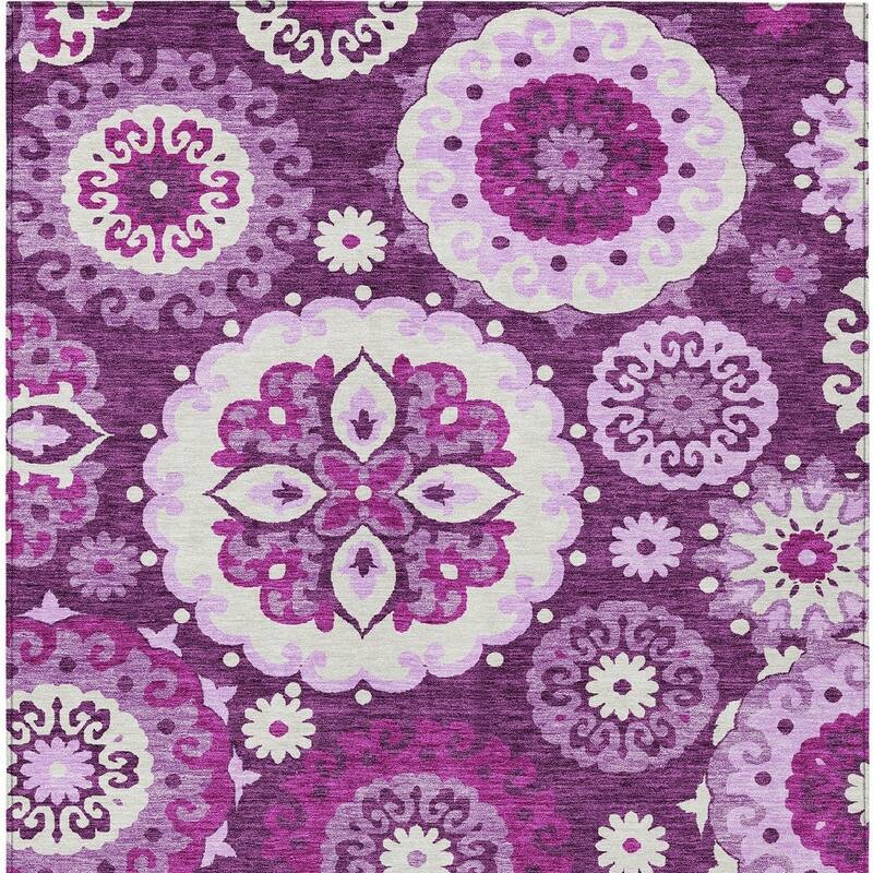 HomeRoots Floral Medallion Transitional Rectangle Outdoor Rug