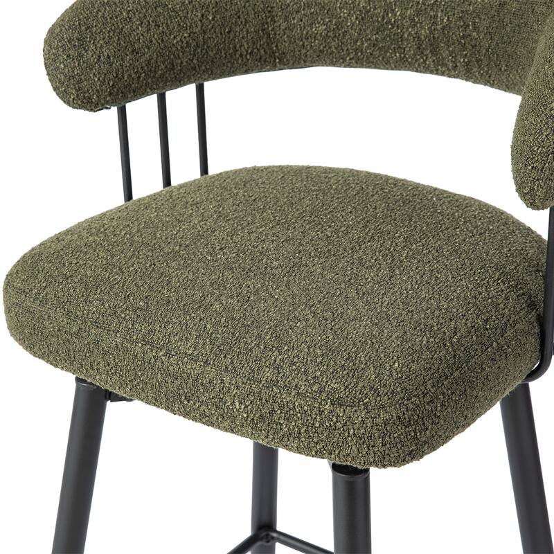 Glitzhome Set of 2 or 4 Modern Fabric Swivel Counter or High Bar Stool with Tapered Metal Legs