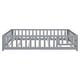 preview thumbnail 3 of 5, Full Size Floor Platform Bed with Fence & Door, Kids Fence Bed Frame, Montessori Floor Bed with Support Slats for Kids Toddlers
