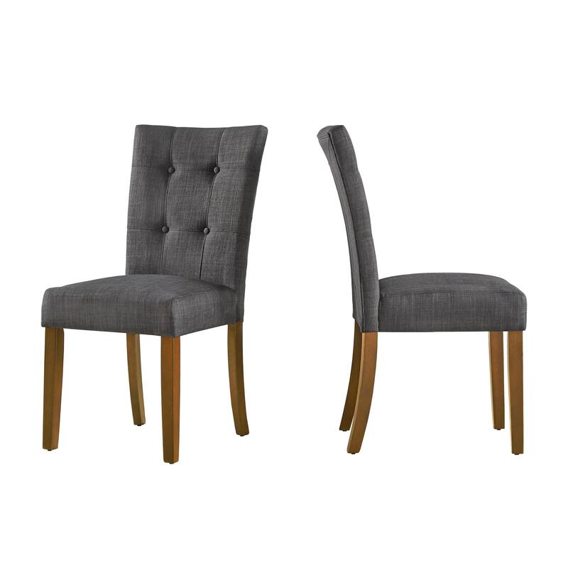Hutton Upholstered Dining Chairs (Set of 2) by iNSPIRE Q Classic - Dark Grey Linen