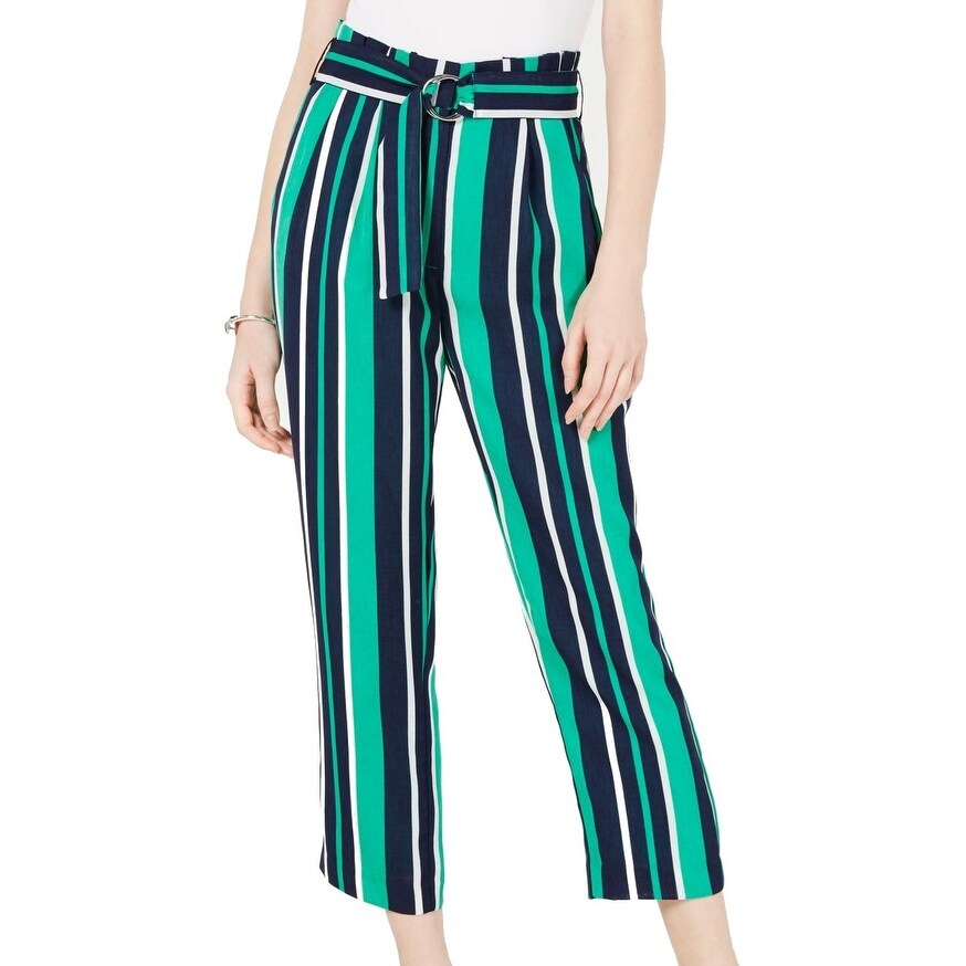 belted striped pants