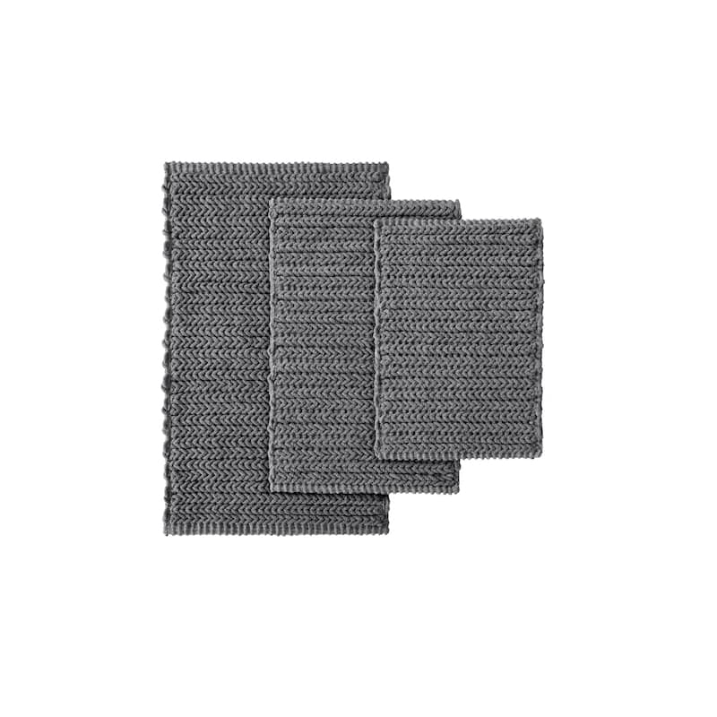 Madison Park Copula Dyed Cotton Chenille Chain Stitch Rug